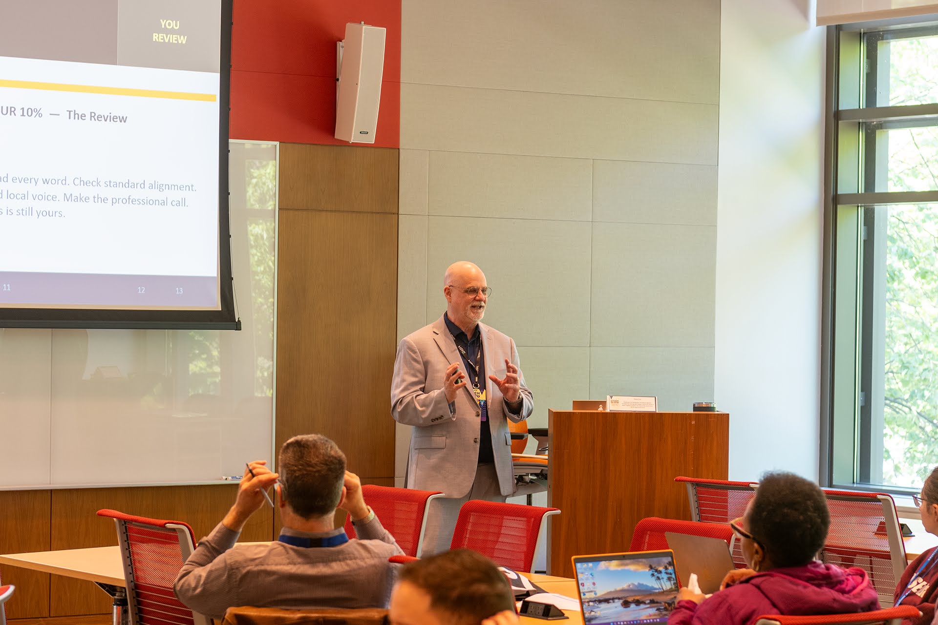 George speaking at a leadership event